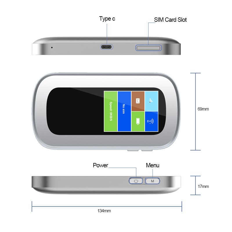 KINGTOP Portable 5g Wifi Routers Mobile Hotspot Router 5g Pocket Wifi With Sim Card